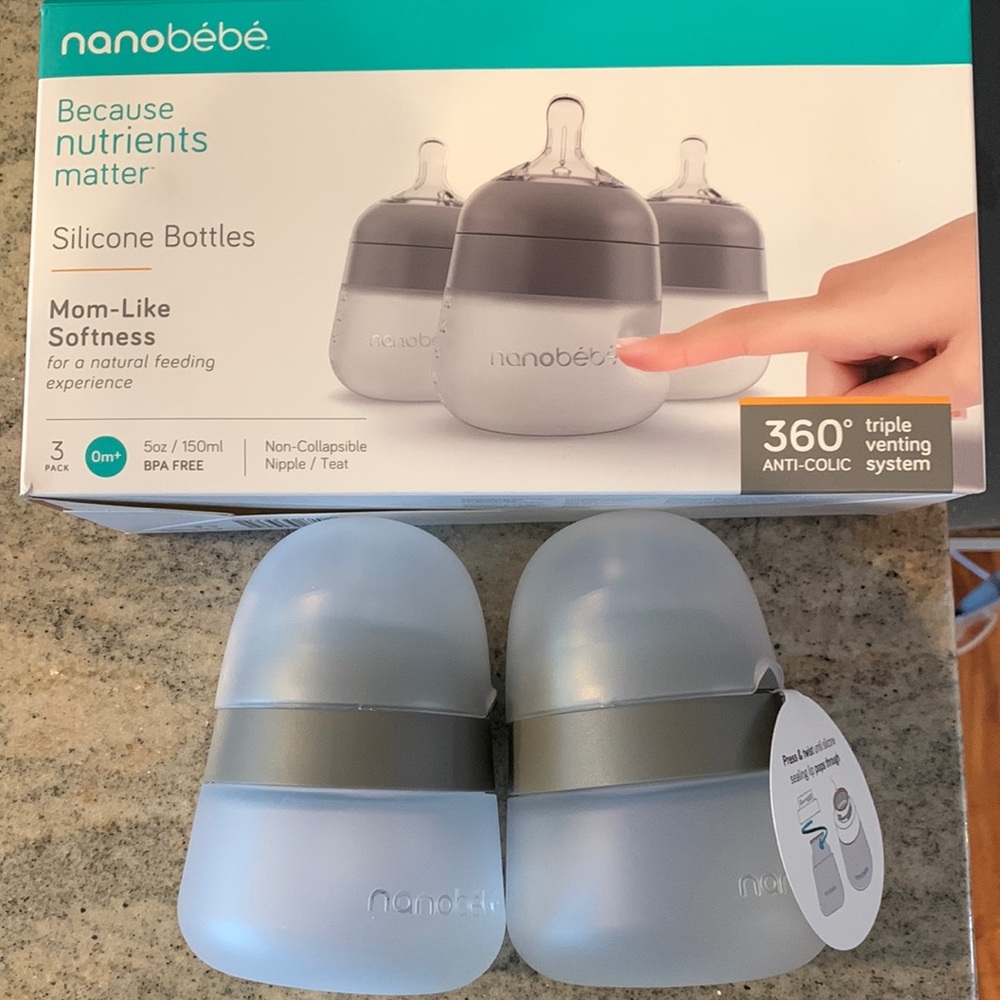 ❗️ SOLD Nanobebe silicone bottles (2count)
